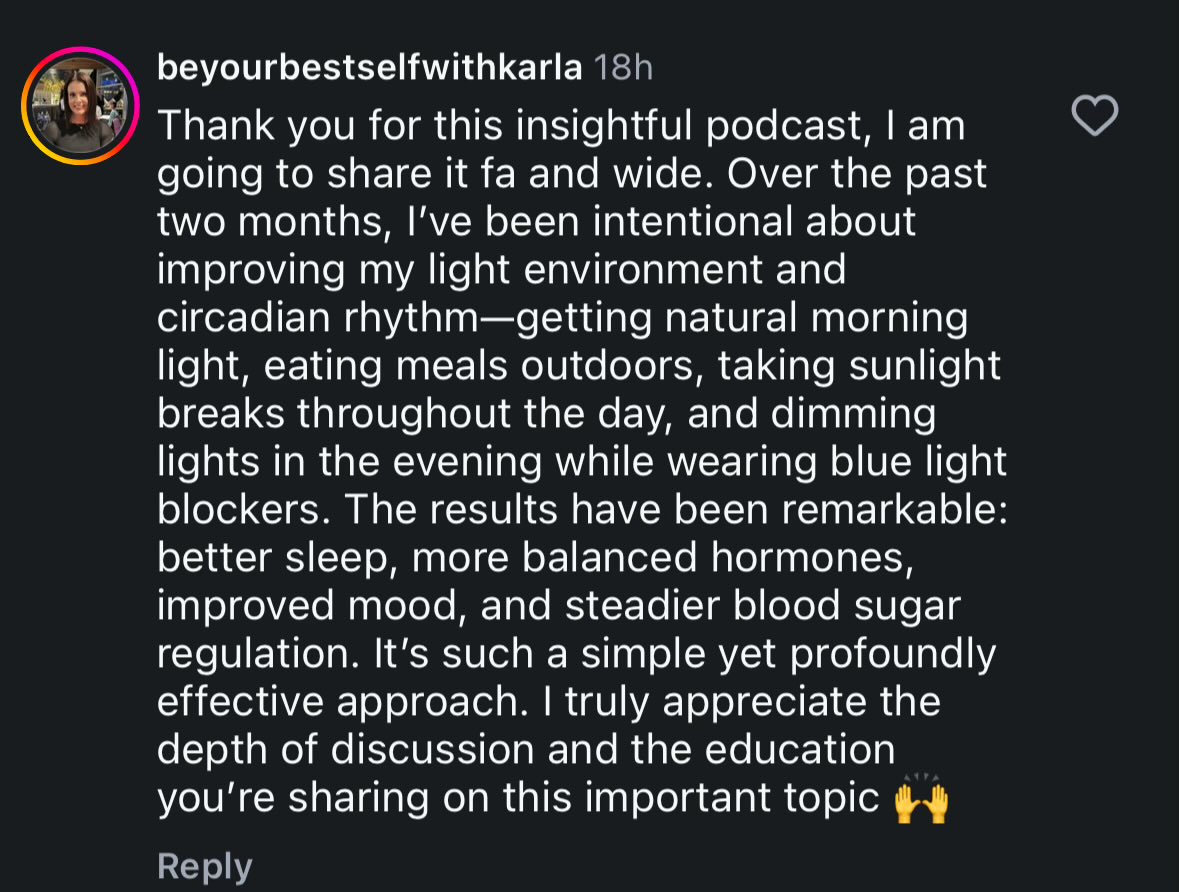 RogerSeheult's tweet image. Taking care of your circadian rhythm and getting bright days and dark nights seems so simple so that it seems it could never affect much change in your life. But if it cost thousands of dollars a month and was difficult to get, it would be the most popular thing and all the rage…