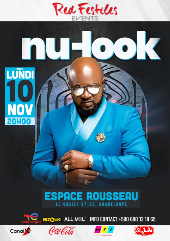 Venez revivre tous les grands Tubes du groupe mythique NU-LOOK...�Grand bal à  L'ESPACE ROUSSEAU du GOSIER - Lundi 10 novembre 2025 (veille de jour férié)...
Infoline : +590.690.12.19.65�
billetterie.redfestiles@gmail.com (CSE et PMR)