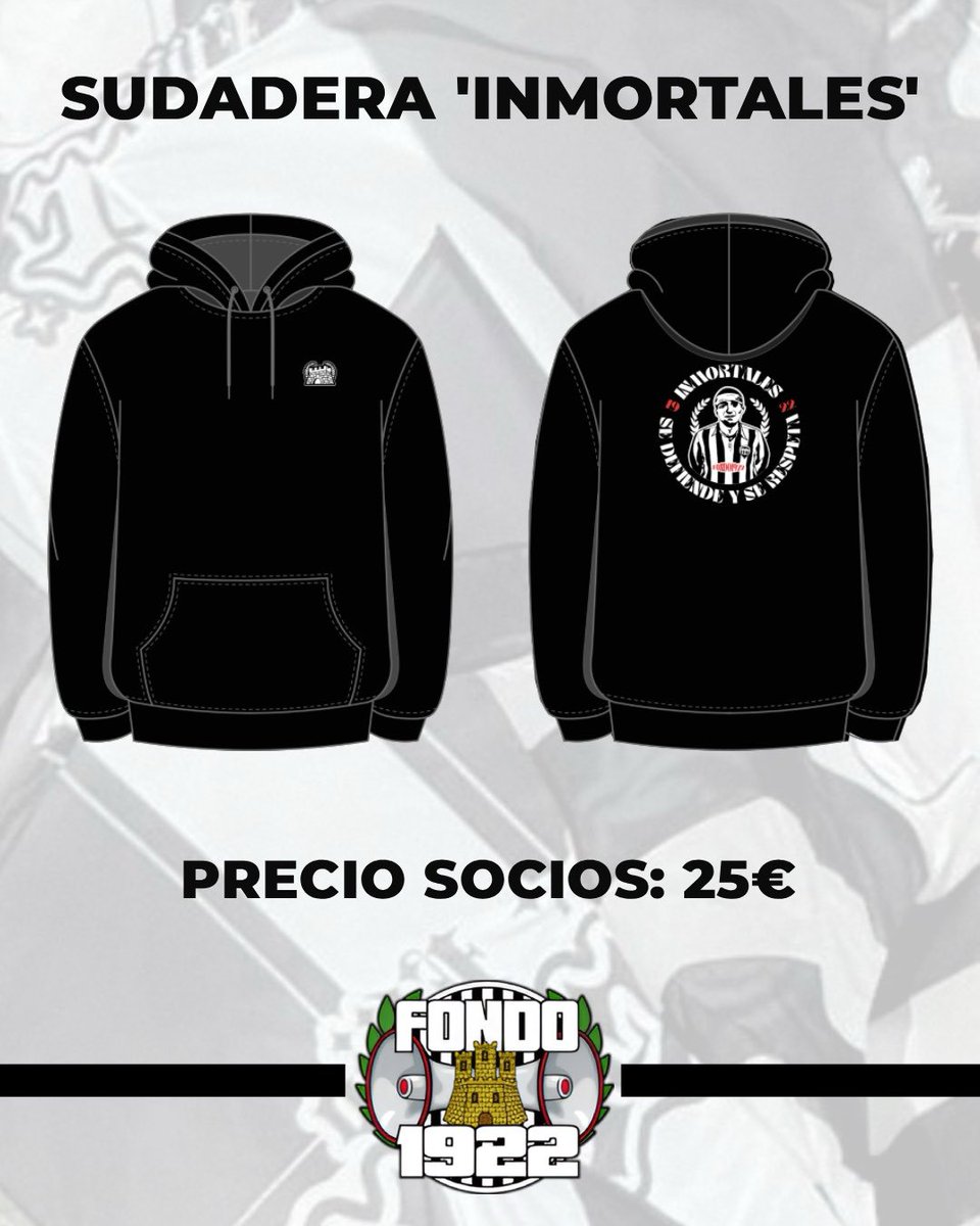 Ya disponible la sudadera “INMORTALES” 

👥 Precio socios: 25€

A la venta en la previa del partido