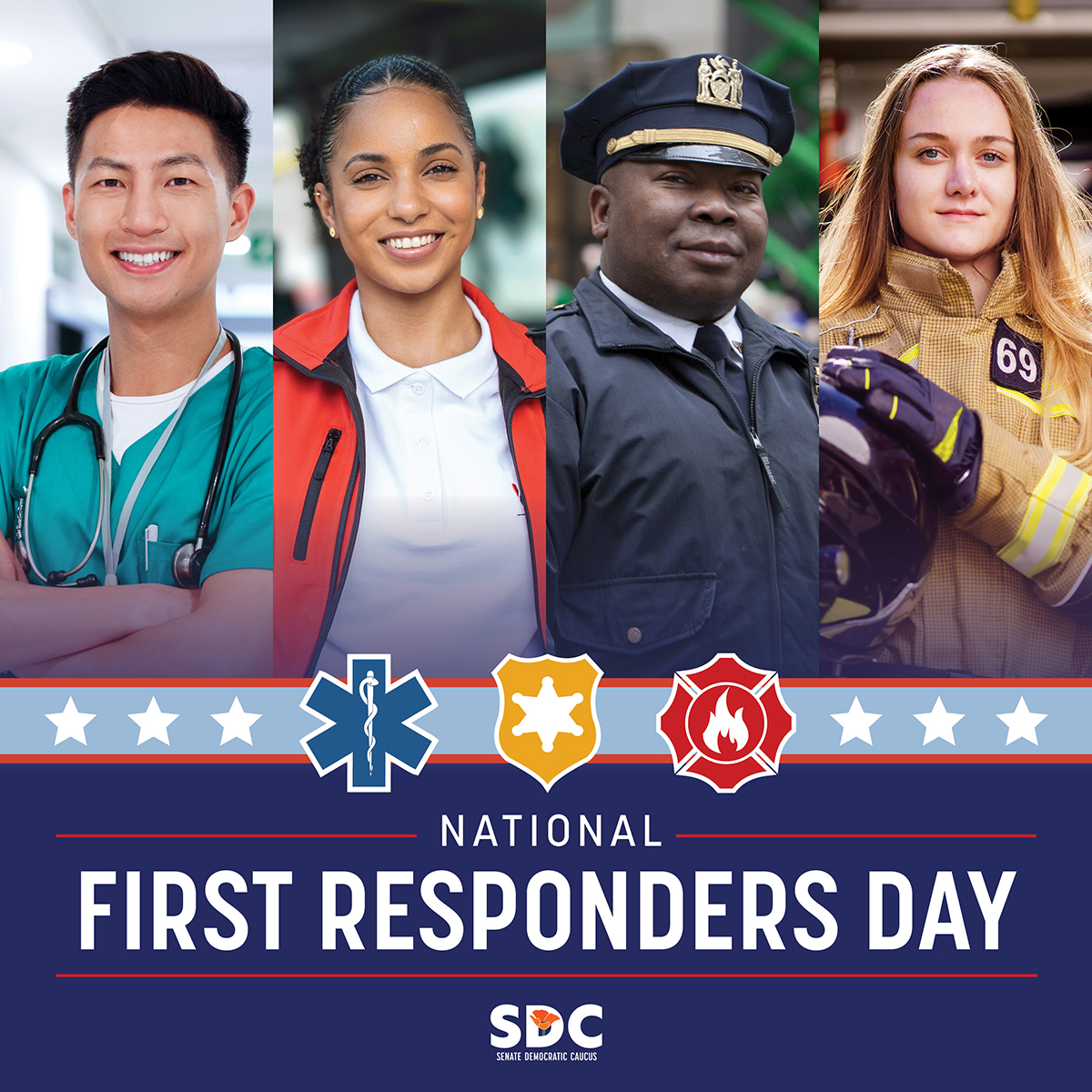CASenateDems's tweet image. Today we celebrate National #FirstResponder Day and recognize the heroic men and women who take action when disaster strikes. Thank you for all that you do to keep Californians safe!