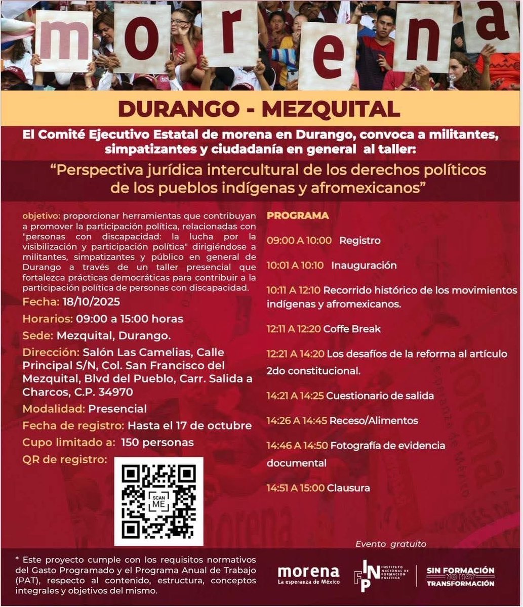 🚨🚨🚨🚨🚨Estamos a nada de éste 18 de Octubre lánzate al curso de  “Perspectiva Jurídica Intercultural de los Pueblos Indígenas y Afromexicanos ” 📢
¡Súmate a la revolución de las conciencias! 
📌 Registro aquí forms.gle/A6nvW5t3qgfjBP…