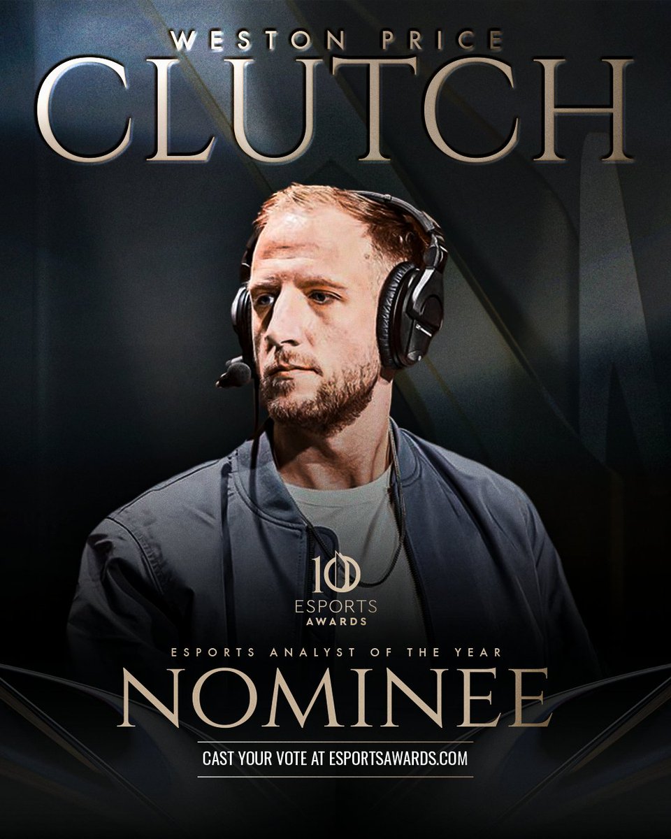 Wes Price (@wes_clutch) on Twitter photo Not really sure how I got here, but humbled and grateful to represent <a href="/Halo/">Halo</a> and the <a href="/HCS/">Halo Esports</a> as a nominee. Congratulations to all of the other Analysts as well, each of them are unbelieveable talents in their sports.
Vote here to support: esportsawards.com/vote Not really sure how I got here, but humbled and grateful to represent <a href="/Halo/">Halo</a> and the <a href="/HCS/">Halo Esports</a> as a nominee. Congratulations to all of the other Analysts as well, each of them are unbelieveable talents in their sports.
Vote here to support: esportsawards.com/vote