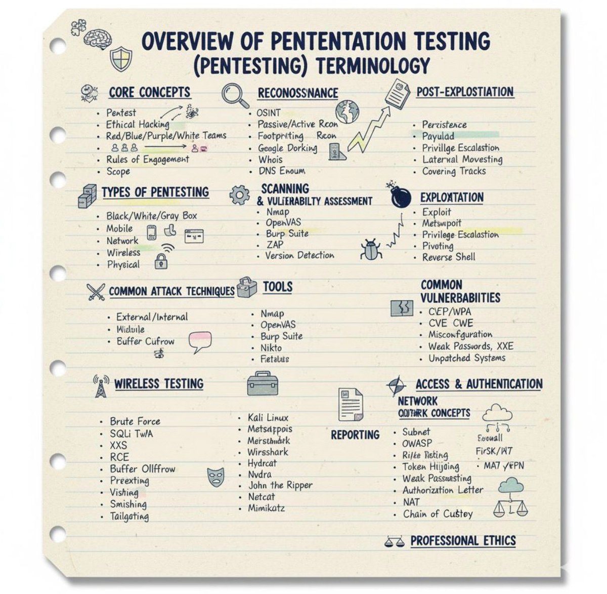 Hackerrr_99's tweet image. Quick Test: How Many Pentesting Terms Do You Actually Know? 🎯
Can you explain the difference between:
Black Box vs White Box vs Gray Box testing?
Lateral Movement vs Privilege Escalation?
Red Team vs Blue Team vs Purple Team?
OSINT vs Active Reconnaissance?
Exploit vs Payload vs…