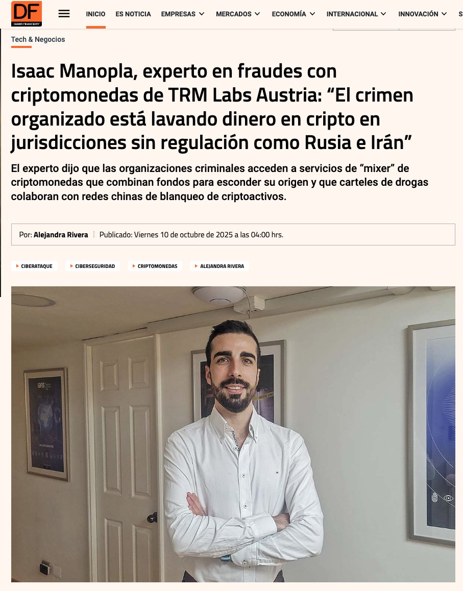 Last week, the TRM Labs team traveled to Mexico City and Santiago to  discuss #crypto threats with leaders from public and private sectors. At  ABM AML, Chris J. urged banks to embed