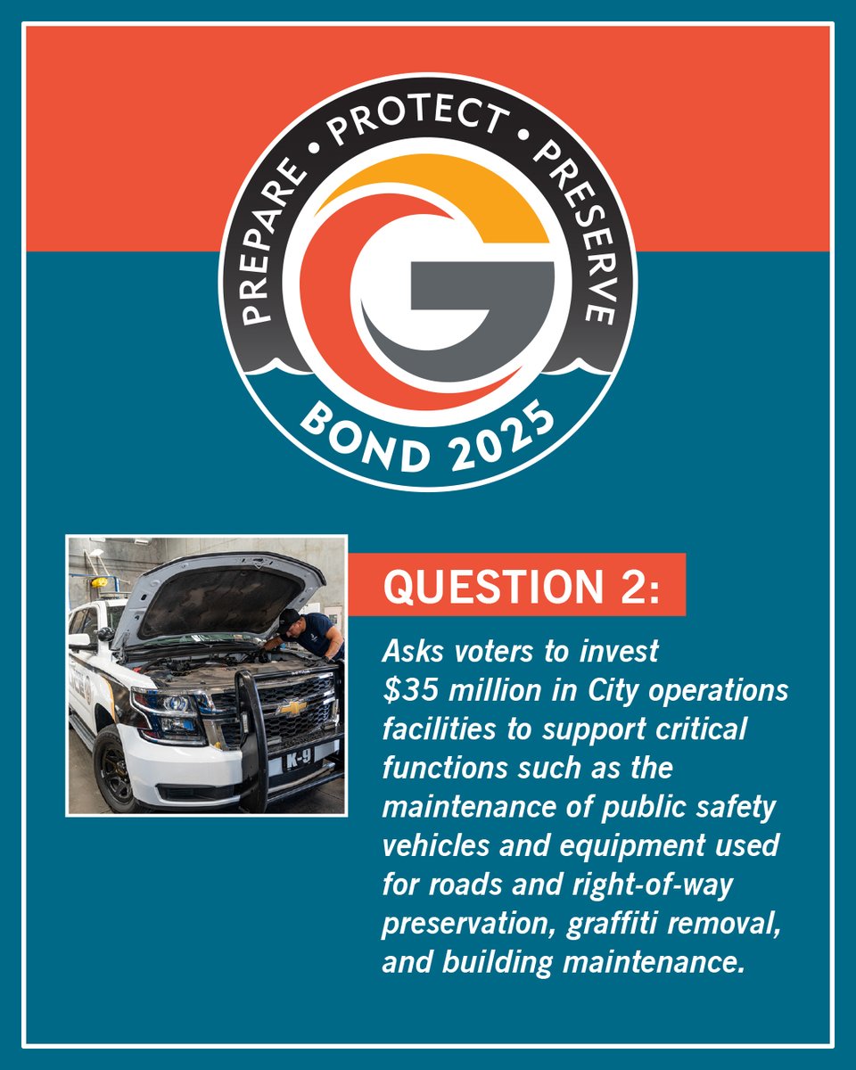 The Glendale City Council has placed 2 essential bond questions on the ballot this November. Question 2 asks voters to invest $35 million in improvements to City Operations facilities. This is where staff maintain and repair equipment such as public safety vehicles, road