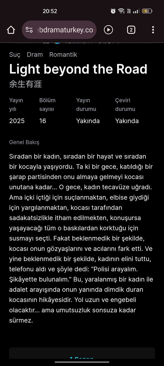 Yeni dizi başlamış, konusuna bakayım dedim, bin yerimden bıçaklandım. Nerede olursa olsun kadınların korkuları aynı. Mağdur olduğumuzda dahi birileri çıkıp bizi suçlayacak "içki içtiği için elbise giydiği için" diyecek. Bu gerçeği yüzümüze vurduğu için dizi beni inanılmaz çekti