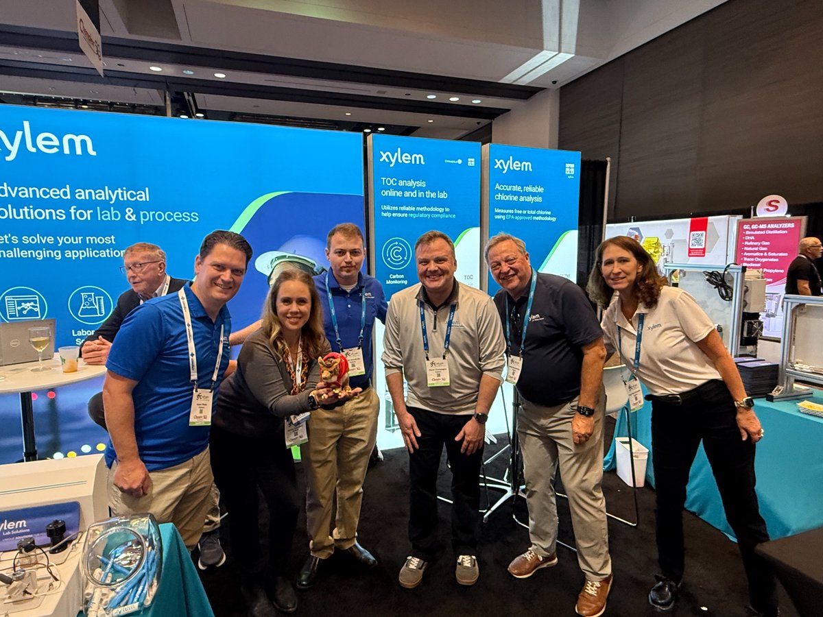 Pittcon's tweet image. From the exhibit floor to making more connections! Scuter’s been busy at Gulf Coast! 🤝 Big thanks to @Xylem for the warm welcome when we stopped by their booth. 😁
#Pittcon #GulfCoastConference #ScienceCommunity