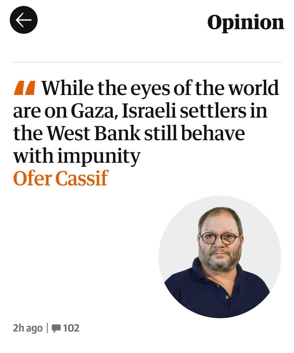 In the occupied West Bank, settler terrorism is nothing but a tool by the government to pursue de-facto annexation. 
After the ceasefire agreement has been signed, it is vital to keep applying pressure. The world has turned a blind eye to the atrocities in Gaza for too long; it