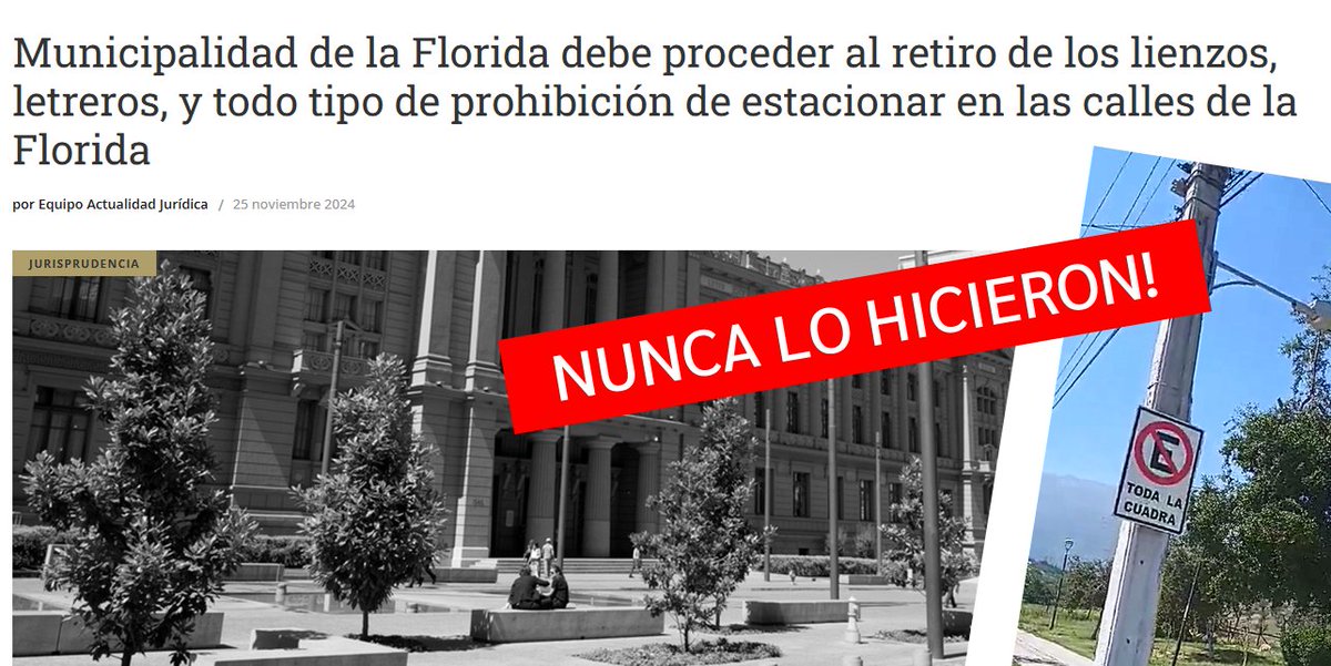 vrjorquera's tweet image. Que poco poder tendra la Corte Suprema que no puede ni retirar unos letreros @PJudicialChile - Por ejemplo la Municipalidad de la Florida nunca acato el fallo 6.776-2024 y nunca a pasado nada. 

#ReformaPoderJudicial
@MuniLaFlorida @danielreyesmor
