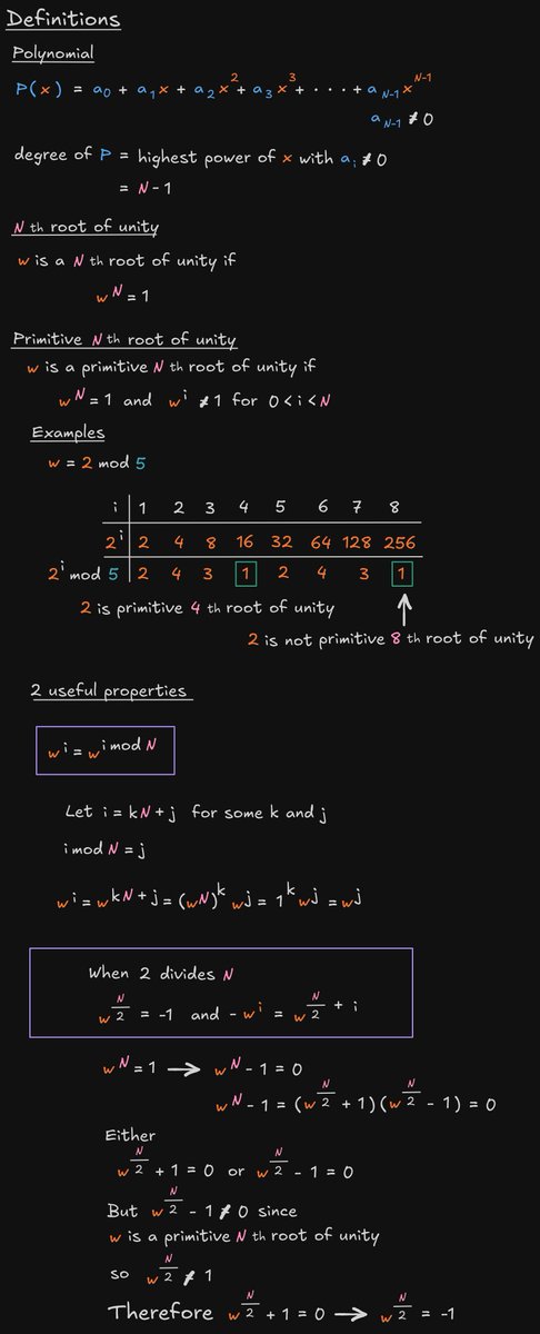 ProgrammerSmart's tweet image. Fast Fourier Transform explained
Used in ZKSTARK
Notes and Python code🐍
github.com/t4sk/notes?tab…
1. Intro
2. Definitions
3. Algorithm
4. Tree example
5. Butterfly example 1
6. Butterfly example 2
7. Bit reversal - optimization