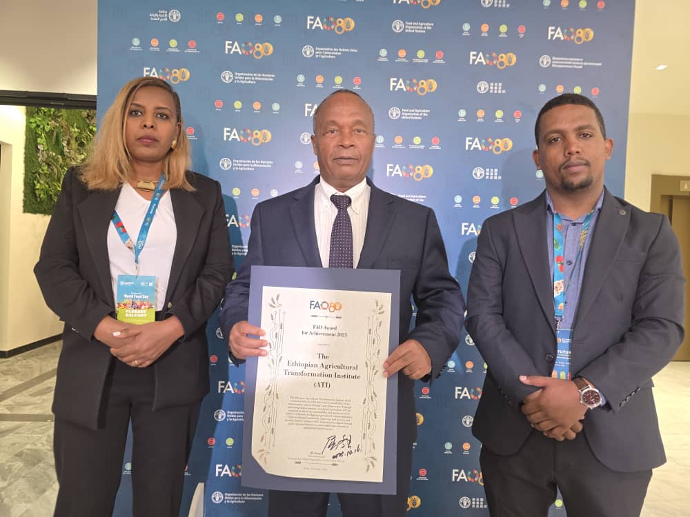 Ethiopian_ATI's tweet photo. We’re beyond proud! 🇪🇹✨
@Ethiopian_ATI  has won the FAO Achievement Award 2025 🎉
Honored to be recognized by the @FAO for driving innovation &amp; transformation in Ethiopia’s agriculture! 🌱💪
#FAOAwards #Ethiopia #AgInnovation #SustainableFarming https://t.co/Ui4p1KtjjX