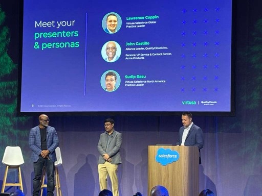 VirtusaCorp's tweet image. An insightful session at #DF25! Lawrence Coppin, Sudip Basu from Virtusa, and John Castillo from Quality Clouds discussed how #AI-powered remediation helps crush #techdebt, clean up platforms, and get organizations #Agentforce ready. #Salesforce #VirtusaatDreamforce