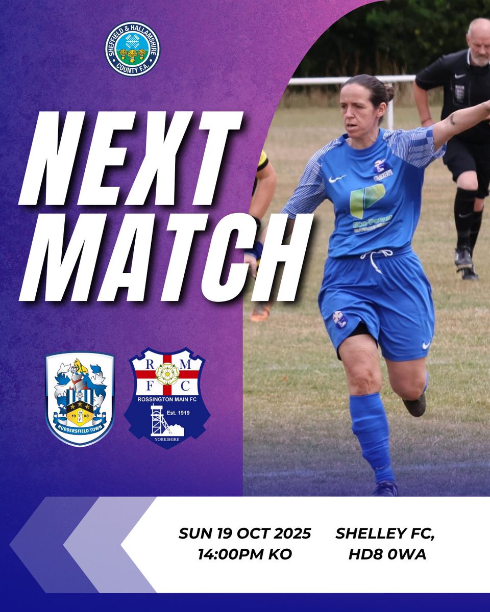 𝗖𝗢𝗨𝗡𝗧𝗬 𝗖𝗨𝗣 𝗖𝗟𝗔𝗦𝗛 | 𝗥𝗘𝗦𝗘𝗥𝗩𝗘𝗦 ⚽️

🆚 <a href="/HTAFCWomen/">Huddersfield Town Women</a> U23s
🗓️ 19/10/25
📍 Shelley FC (Pitch 4), Storthes Hall Lane, Huddersfield, HD8 0WA
🕑 2pm KO
🏆 <a href="/SHCFA/">Sheffield & Hallamshire County FA</a> Women’s Senior Cup

#RMLFC #UpTheRosso #WomensFootball #SHCFA #CountyCup #GrassrootsFootball