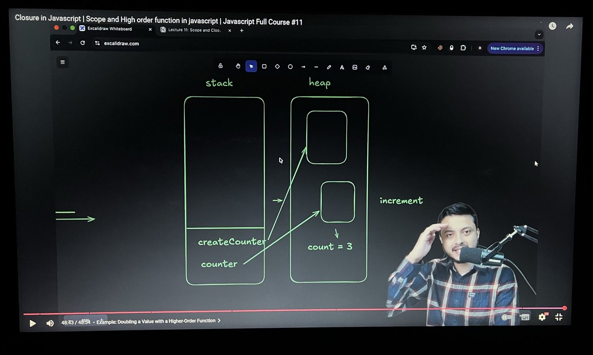 PriTamManna_18's tweet image. #Day26 of #DefenceChallenge🚀

📚Today’s Learning in JS: -&amp;gt;
✅ Scope 
✅ Closures 
✅ High-Order Functions 

#WebDevelopment #CoderArmy #JavaScript #LearnInPublic