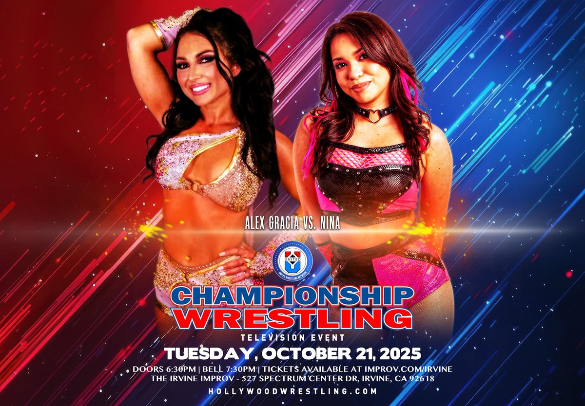 A NEW ATTITUDE MEETS A NEW FACE.
Alex Gracia returns with an edge — but fiery newcomer Nina makes her debut ready to fight her way into the spotlight.

📅 Oct 21 | 🎟️ ticketweb.com/event/champion…
