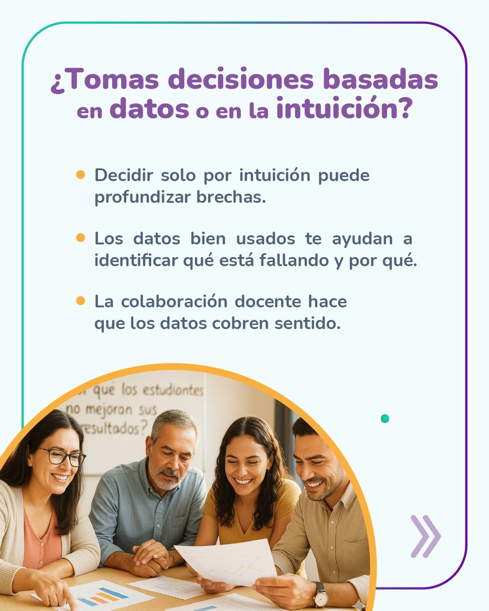 umaximocom's tweet image. 📊 ¿Decisiones pedagógicas con datos o por intuición? Transforma tu práctica con estos 4 pasos: identifica un problema, recolecta datos, analiza en equipo y actúa con foco. 🎯 Los datos bien usados mejoran el aprendizaje. 🧵👇