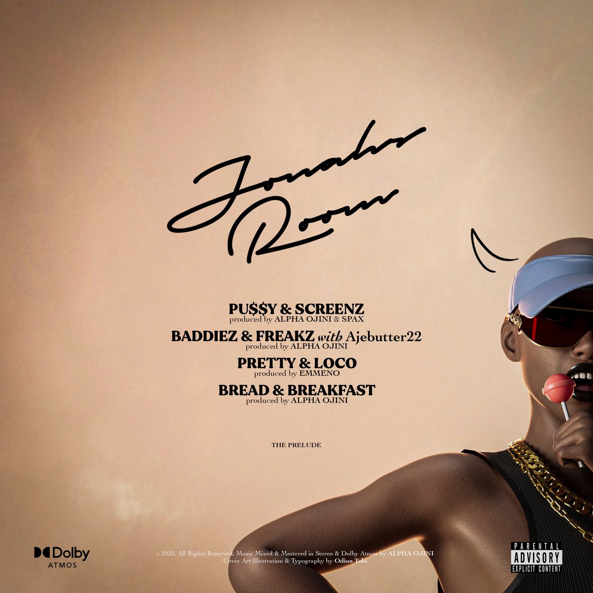 Tracklist &amp; credits for JONAH’S ROOM.
Cover art by the amazing <a href="/OdionTobiloba/">Odion tobi</a>