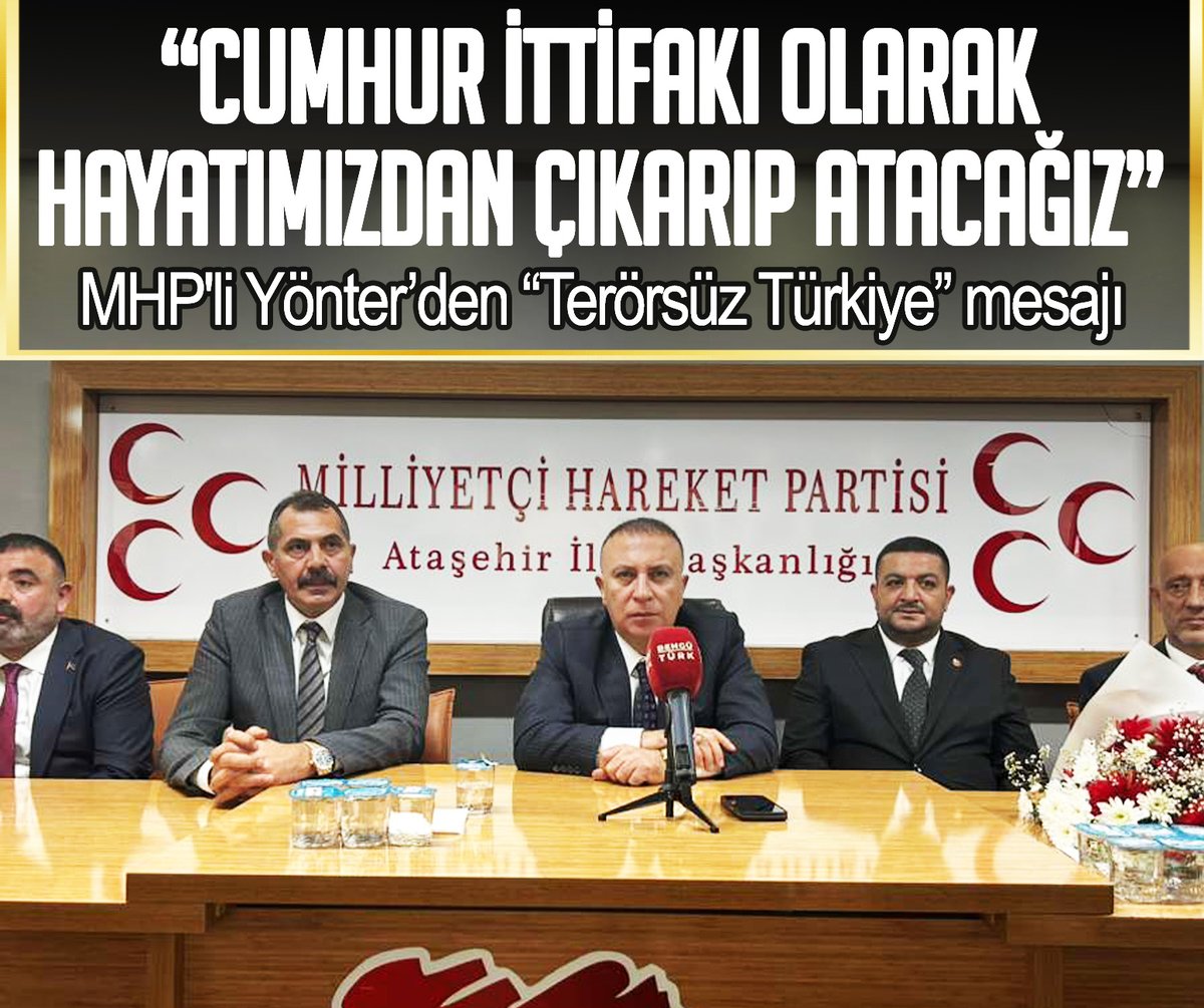 MHP'li Yönter'den "Terörsüz Türkiye" mesajı: Cumhur İttifakı olarak hayatımızdan çıkarıp atacağız

turkgun.com/siyaset/mhpli-…

#izzetulviyönter