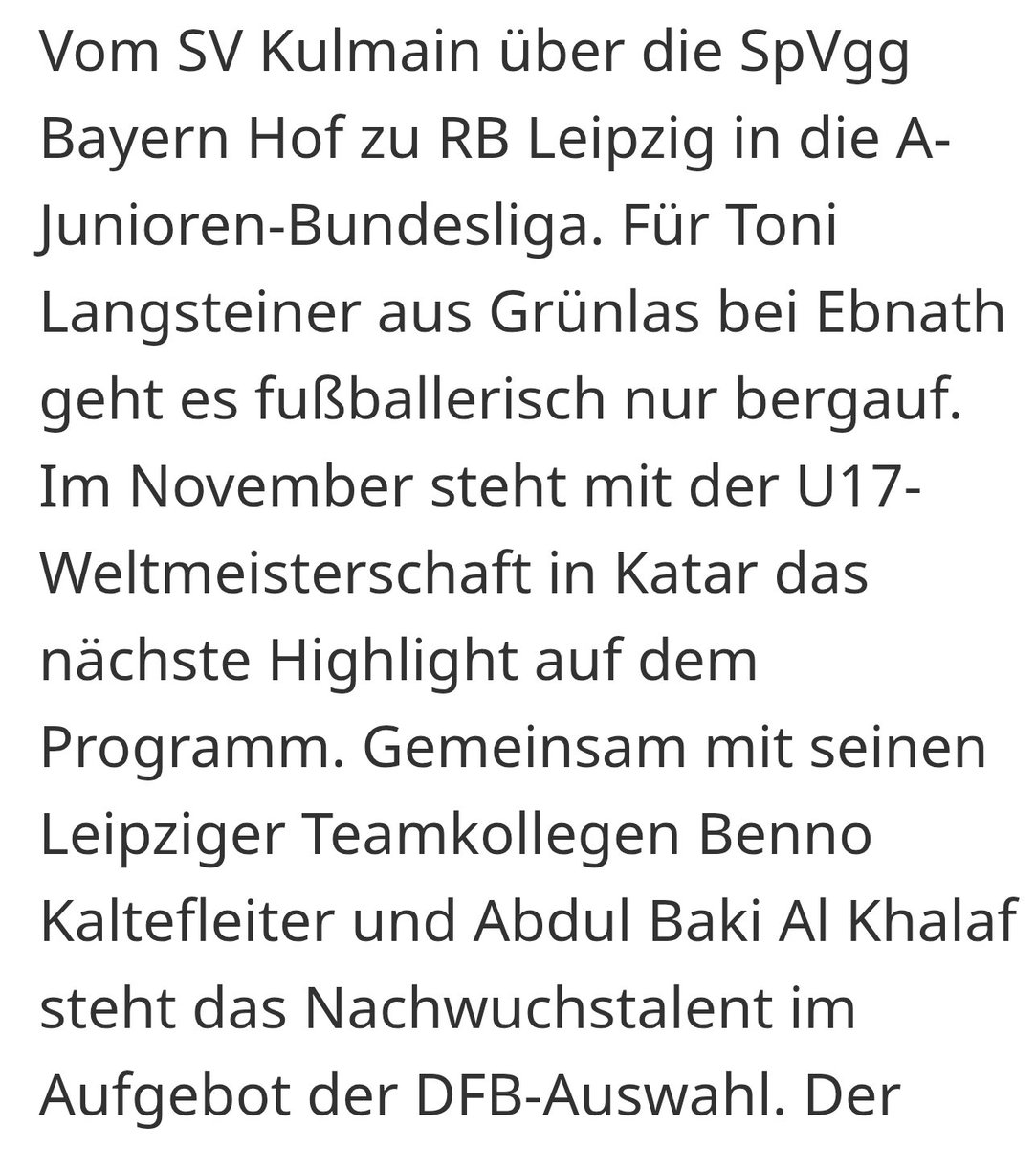 Drei U19 Spieler von <a href="/RBLeipzig/">RB Leipzig</a> fahren zur U17 WM in Katar.
Alle Vereine feiern ihre Nominierten, außer einem sächsischen Verein ganz aus der Nähe ;-).
