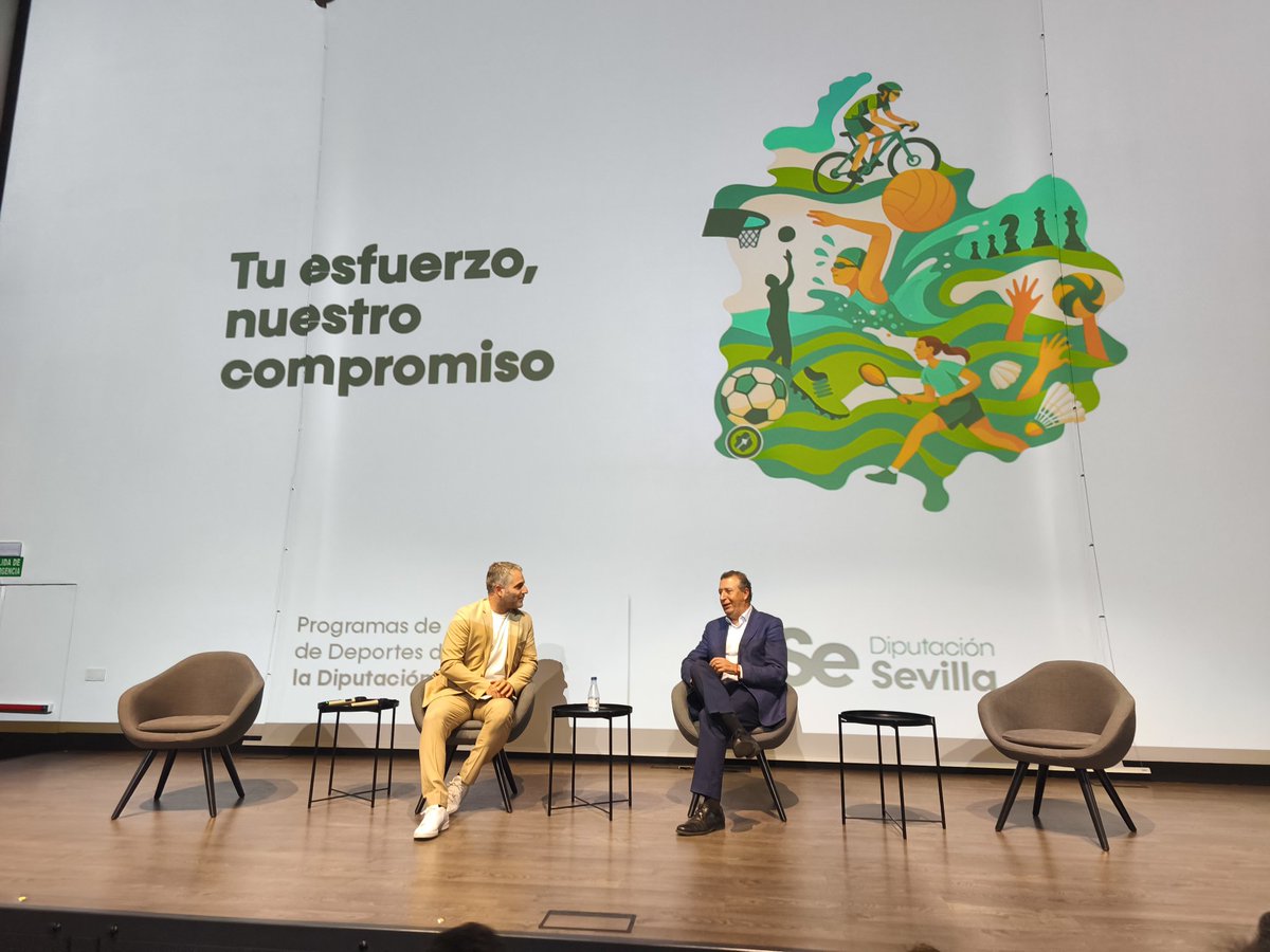 Hoy hemos asistido a la presentación de las ayudas al deporte de la <a href="/DIPUSEVI/">Diputación de Sevilla</a> , gracias al presidente <a href="/JFdezdelosRios/">Javier Fernández de los Rios</a> y al diputado <a href="/CasiFerLin/">Casimiro F. Linares</a> por vuestra apuesta y compromiso con el deporte. 🤝