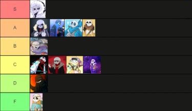 RivuletSlugcat's tweet photo. my sans AU tier list #Underverse https://t.co/j3blUdQxQb