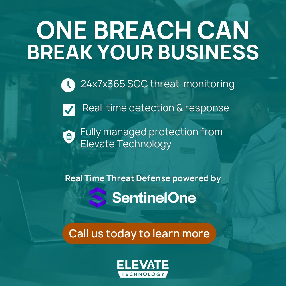 elev8technology's tweet image. 🚨 Cybercriminals hit small businesses every day. Most aren’t ready.
Elevate Managed Security delivers:
✅ 24/7 monitoring
✅ Real-time detection &amp;amp; response
✅ Expert-managed protection

Enterprise-grade security. SMB-friendly price.

#CyberSecurity #SMBProtection