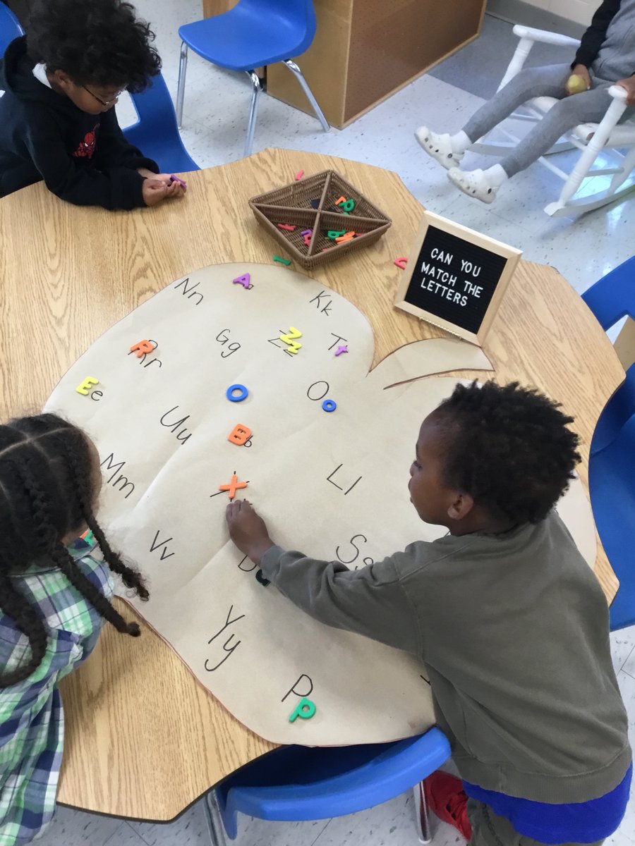 Our pumpkin letter centre has been a hit in kinder 102. The students love matching the letter and corresponding it with the sound it makes #literacy