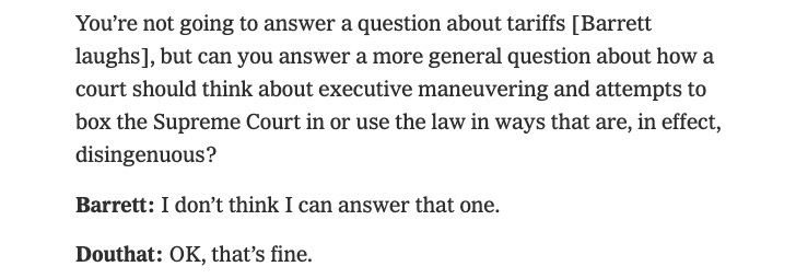Nathan J Robinson (@nathanjrobinson) on Twitter photo NYT interviewing a powerful judge: Hi will you answer a question about how the president is manipulating the judiciary? 
"No." 
"Okay, nevermind!" NYT interviewing a powerful judge: Hi will you answer a question about how the president is manipulating the judiciary? 
"No." 
"Okay, nevermind!"