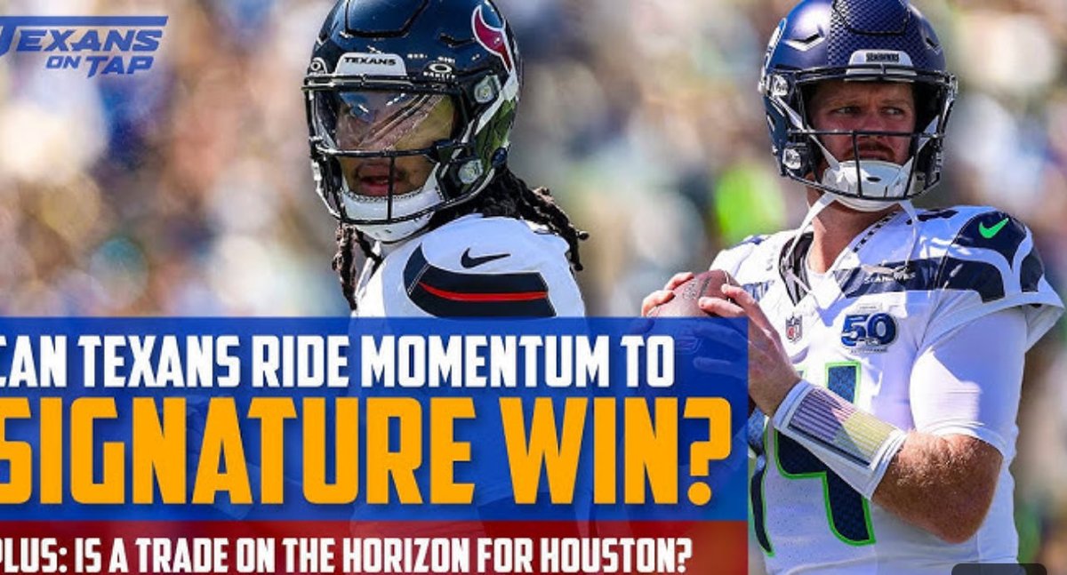 JoshJordanSCS's tweet image. We’re baaack! Can #Texans STEAL win versus Seahawks, signature TRADE at the deadline?
m.youtube.com/watch?v=p2o7A_…