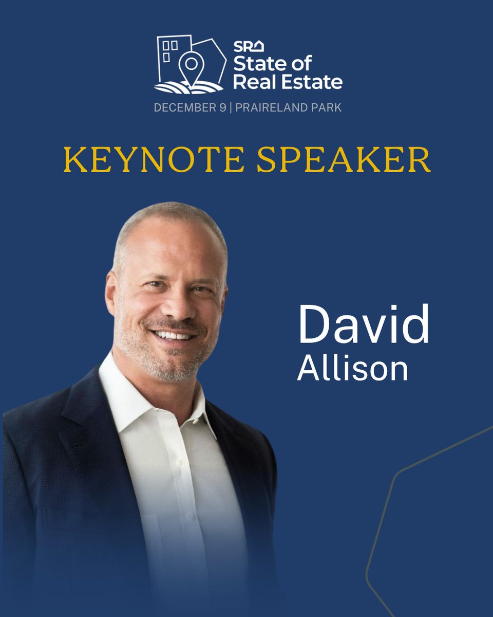 🚨 Meet your 2025 State of Real Estate Conference Keynote: David Allison

David will challenge how you think about clients, business, and decisions.

Don’t miss the keynote everyone will be talking about! Register Today!  🔗 saskatchewanrealtorsassociation.ca/state-of-real-…