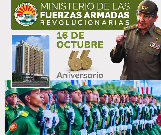 El abrazo de gratitud, admiración y amor a los valientes combatientes de las Fuerzas Armadas Revolucionarias en este #66Aniversario
#UnidosXCuba