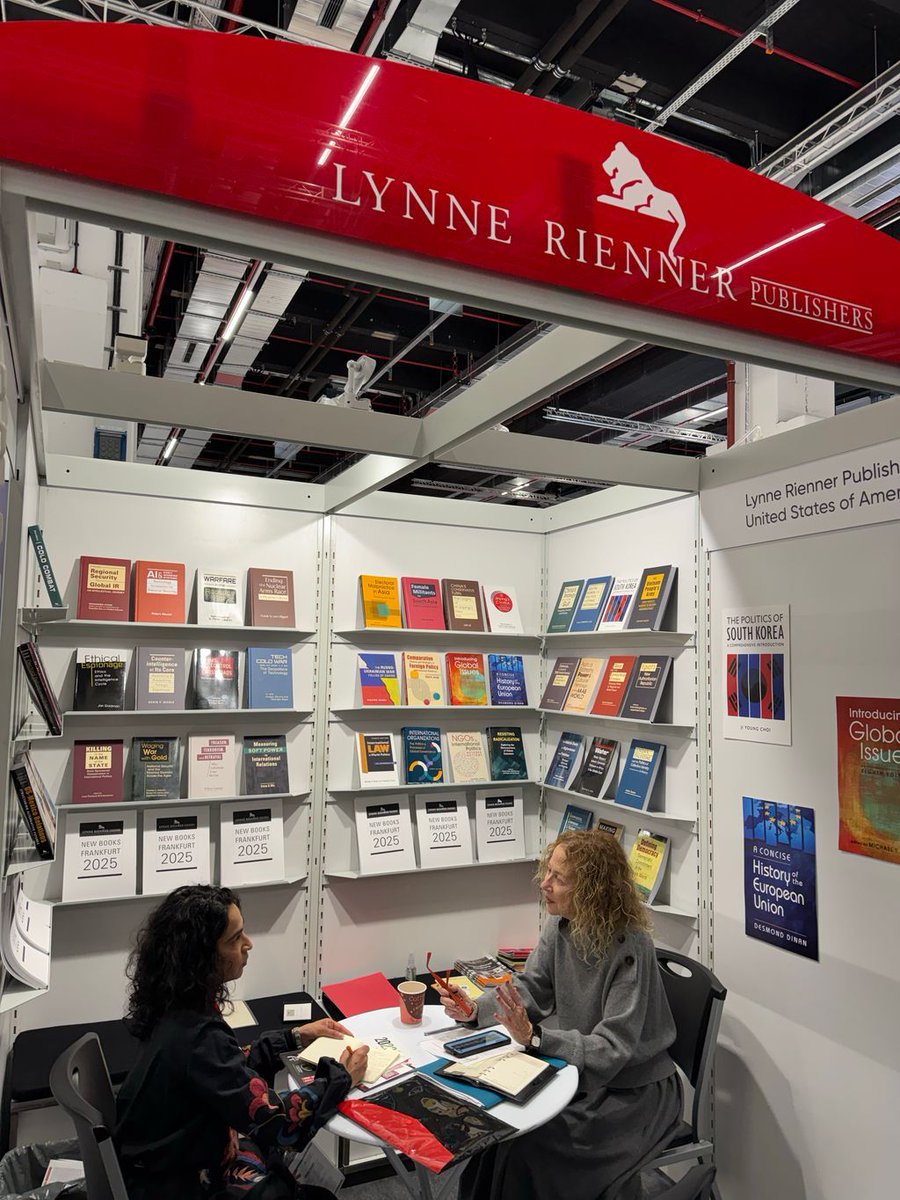 RiennerPub's tweet image. The Frankfurt Book Fair is in full swing! Be sure to stop by and chat with us at Hall 6.0 D36. Here&apos;s Lynne Rienner herself with Publishing Director Roshan Cader from @HSRCPress!