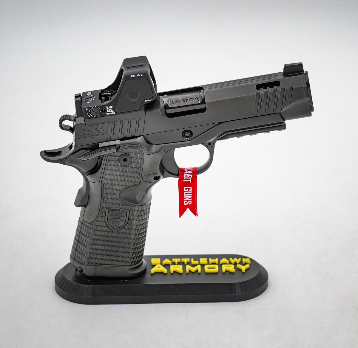 Any day a Cabot swings by is a good day.

- <a href="/CabotGuns/">Cabot Guns</a> Insurrection, 4.25" ported barrel, chambered in 9mm.
- <a href="/Trijicon/">Trijicon, Inc.</a> RMR HD

battlehawkarmory.com/product/cabot-…
