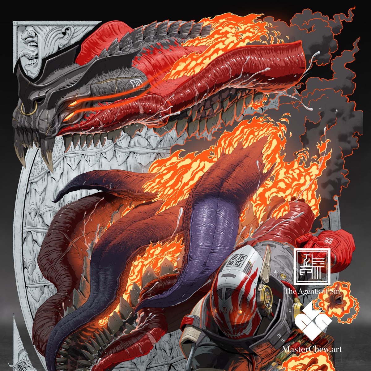 RobertBChew's tweet photo. #AOS Grimoire: Ravenous Bite

“The Agent unleashes Gluttony’s jaws, dashing towards a target area and biting all enemies in their path, absorbing their essence and devouring any enemy that has low health.”

Skills and abilities designed by @DatKPTho 

#digitalart #art #conceptart https://t.co/JVWnQSZpPU