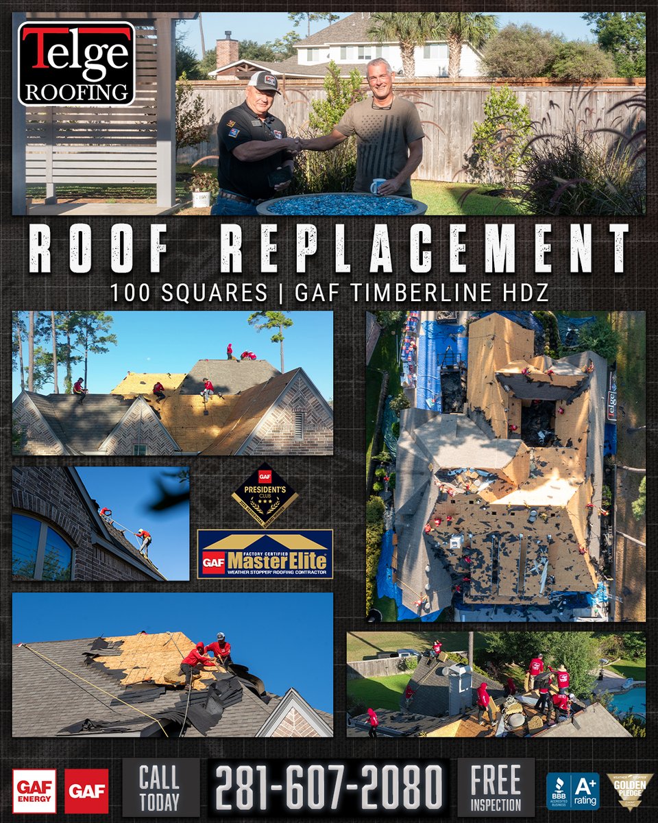 telgeroofing's tweet image. From start to finish, Telge Roofing delivers quality craftsmanship Houston families can trust. 💪
📍 #CypressTexas | #HoustonTX
📞 Call 281-607-2080 today for your free roof inspection!