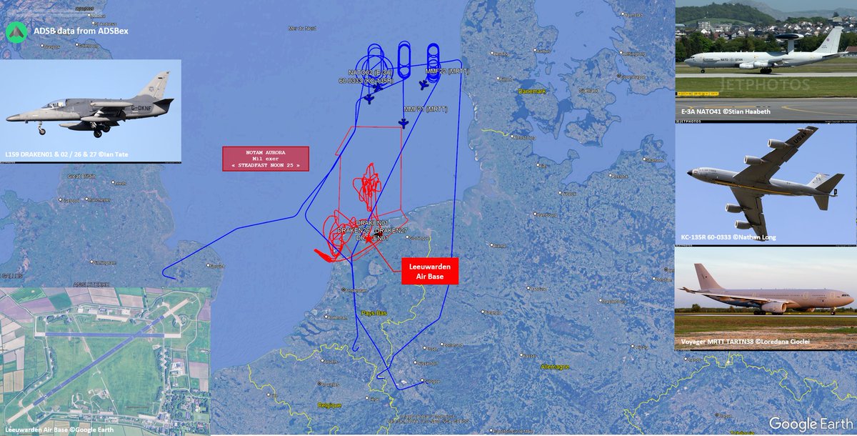 🇪🇺☢️STEADFAST NOON 25 NATO's nuclear exercise - Fly day 3 (or 4) ☢️🇪🇺

The scenario’s escalation was particularly noticeable today. Three tankers (2 MRTT and one KC-135R) and a NATO E-3A AEW&amp;C aircraft were operating north of the exercise area, following a quite remarkable flight