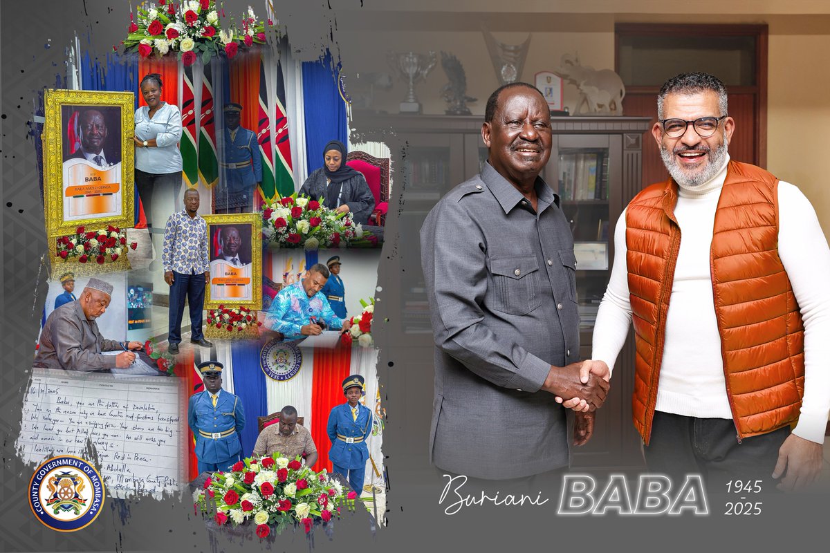Staff of the County Government of Mombasa together with hundreds of residents streamed into the Office of the Governor in Treasury Square today to sign the condolence book in honour of our departed Party Leader and national icon, H.E. Raila Amolo Odinga.

This outpouring of love