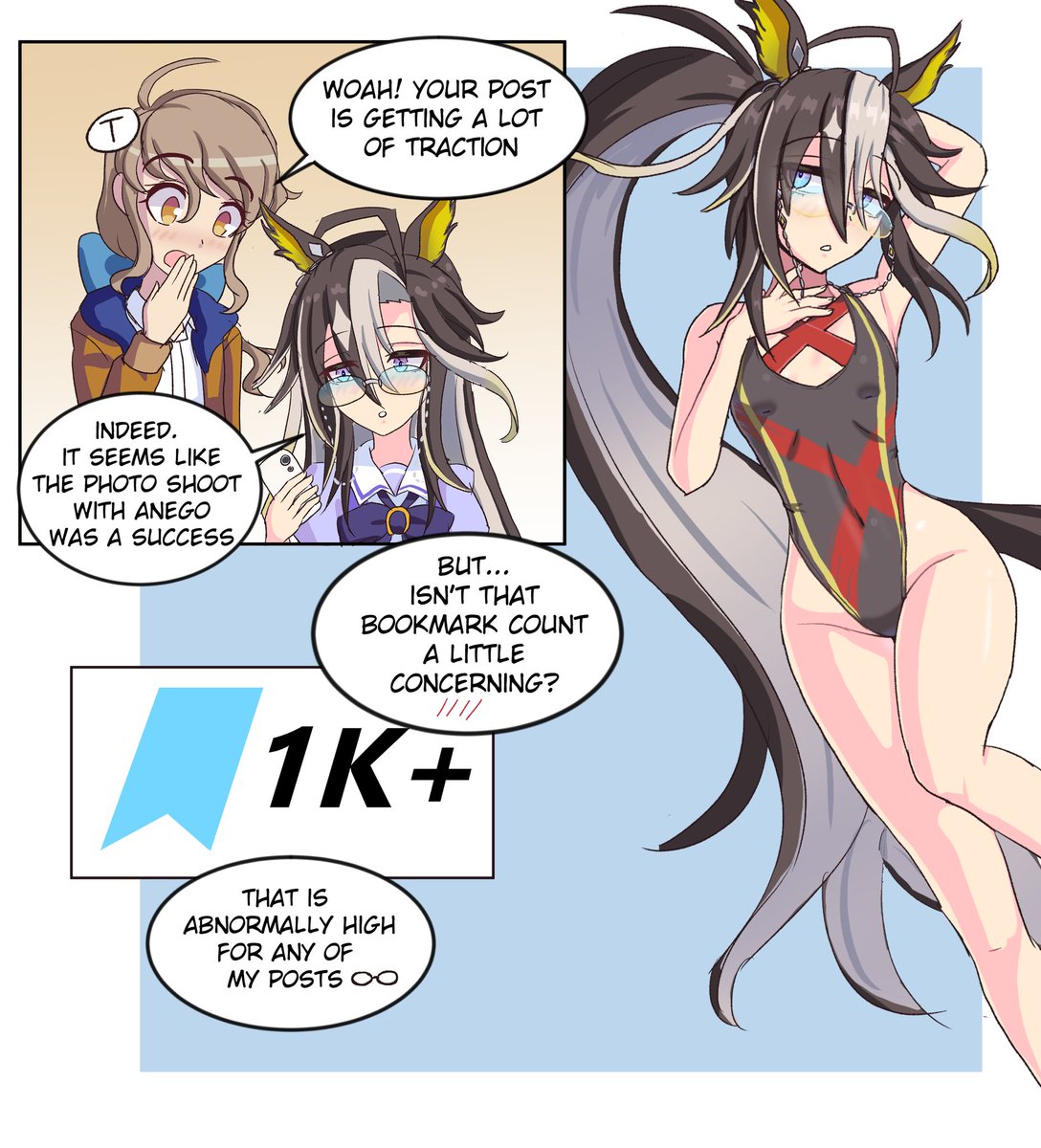 AohadaPeach's tweet image. Dream Journey and her trainer found the response to be overwhelming 
Thank you 🙇‍♀️
#umamusume #ウマ娘