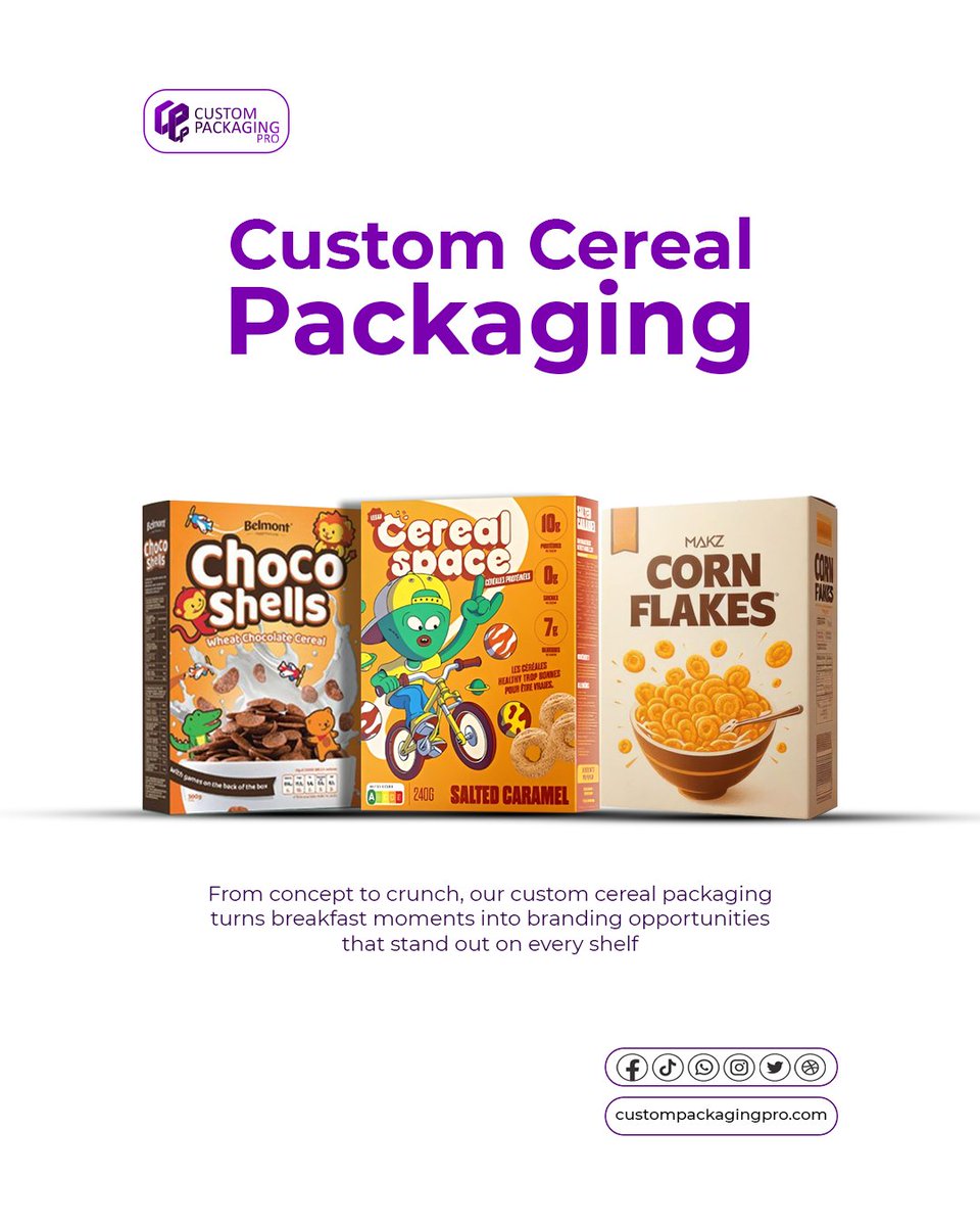 cppro_official's tweet image. Better packaging = better sales. In a crowded market, our custom cereal boxes are engineered to stand out and drive purchasing decisions right from the shelf. Elevate your brand's ROI.
📞 DM us or call us at (346) 396-3327.
#Packaging #BusinessGrowth