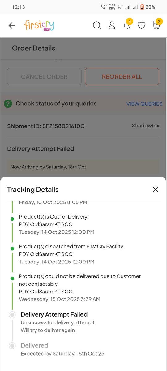 guna446's tweet photo. @firstcryindia I’ve been waiting for my order for over 2 weeks, but it’s still not delivered! The tracking keeps showing fake updates and no real progress. This delay is unacceptable and very frustrating. Please resolve this issue immediately. @shadowfax_in  @MahindraRise https://t.co/BzyNzJ8kGl