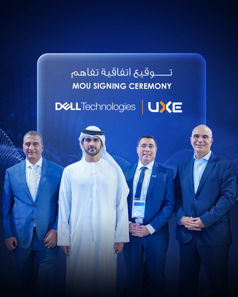 uxe_ai's tweet image. A milestone moment for the #UXE Group at #GITEX Global 2025!

#Emcode Technology LLC (a UXE Group company) has signed a Memorandum of Understanding (MoU) with Dell Technologies to advance Artificial Intelligence (AI) innovation in the UAE.

Read more - uxe.ai/media/news