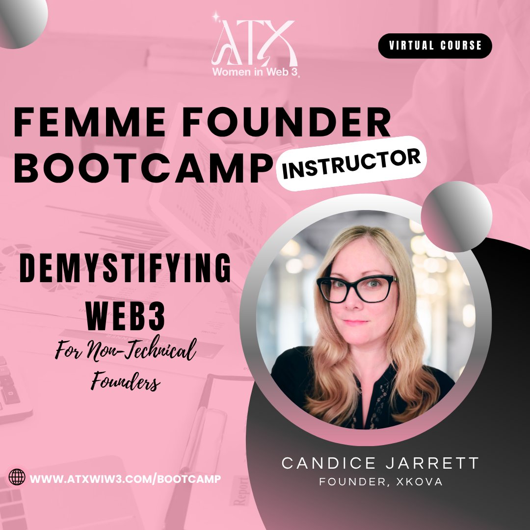 Meet one of our incredible Femme Founder Bootcamp instructors <a href="/CandiJarrett/">Candice Jarrett | XKOVA</a> sharing her knowledge building <a href="/XKOVAPAY/">XKOVA</a>  and how web3 tools can streamline key business operations such as payments and loyalty.

Learn more at atxwiw3.com/bootcamp ✨🌟