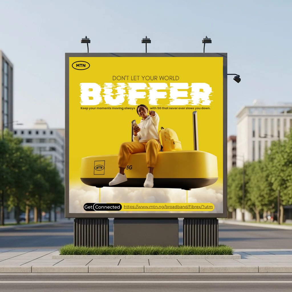 thedesignscope's tweet image. What if MTN’s next FibreX campaign looked like this? 👇
Bold. Fast. Limitless. 💛
My MTN FibreX concept series — showing what pure speed could look like.
@MTNNG
@MTNGroup
@DentsuCRTV
#Design #MTN #BillboardDesign #FibreX