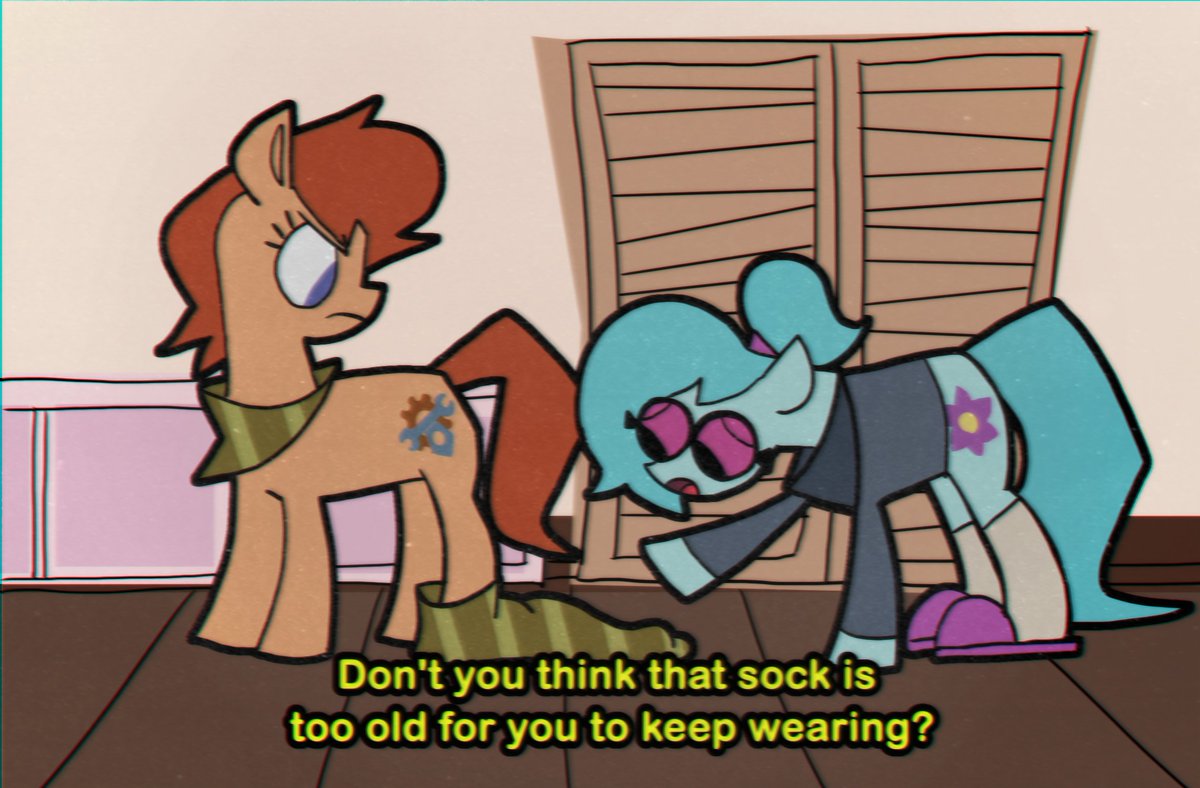 Don't say that about my lucky sock! 
OCs belongs to <a href="/RexxySexxy/">RexySeven</a>