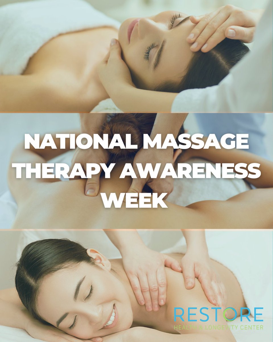 restorehlc's tweet image. It’s National Massage Therapy Awareness Week! 💆
Massage is more than relaxation — it’s a tool for healing, recovery, and whole-body wellness.

Celebrate with us by prioritizing your health this week (and every week).
#RestoreHLC #WaynePA #MassageTherapy