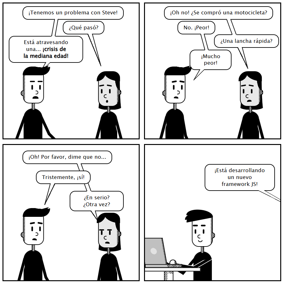 drfcozapata's tweet image. Crisis de la mediana edad en programadores... 😁😁
By @comi_CSS