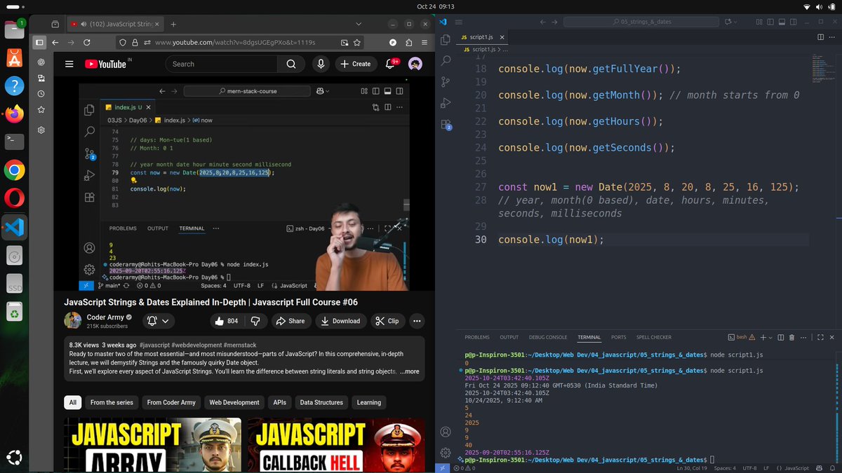priyanshudevs's tweet image. Day 20 complete! JavaScript Strings & Dates covered - UTC concepts explained and why external libraries are needed for complex date operations.