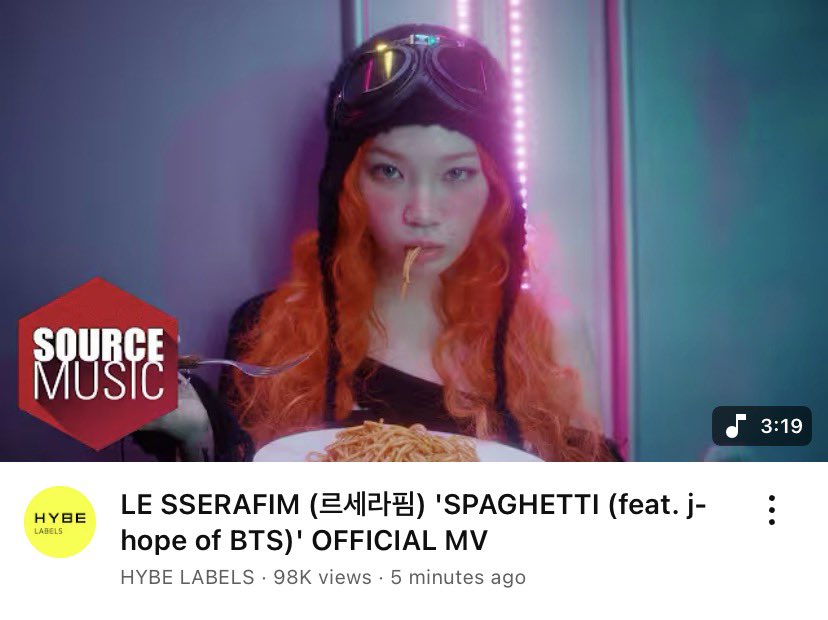 LE SSERAFIM's "SPAGHETTI (feat. j-hope)" Official MV is now available on YouTube.

youtu.be/TvVtYaqCni8?si…