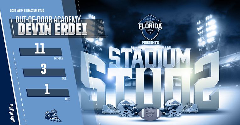 SSAA 11-MAN SOUTH REGION WEEK EIGHT DEFENSIVE STADIUM STUD

Devin Erdei ( <a href="/DevinErdei27/">Devin Erdei</a> )
11 tackles 3 TFLs 1 INT

<a href="/coachHollway/">Rob Hollway</a> <a href="/ODAfootball/">Out-of-Door Football</a> <a href="/Coach_JMedeiros/">Josh Medeiros</a> <a href="/htpreps/">Herald-Tribune sports</a> <a href="/maffsports/">Dennis Maffezzoli</a> <a href="/SSAAFootball/">SSAA Football</a> <a href="/SSAAAthletics/">SSAA Athletics</a> <a href="/VSNflorida/">Varsity Sports Nation</a> <a href="/TheRundown102/">The Rundown</a> <a href="/HSFBamerica/">High School Football America</a> <a href="/MISTER_F00TBALL/">MISTER FOOTBALL 🏈</a> <a href="/FLHSFB6A7A/">Florida HS Football</a>