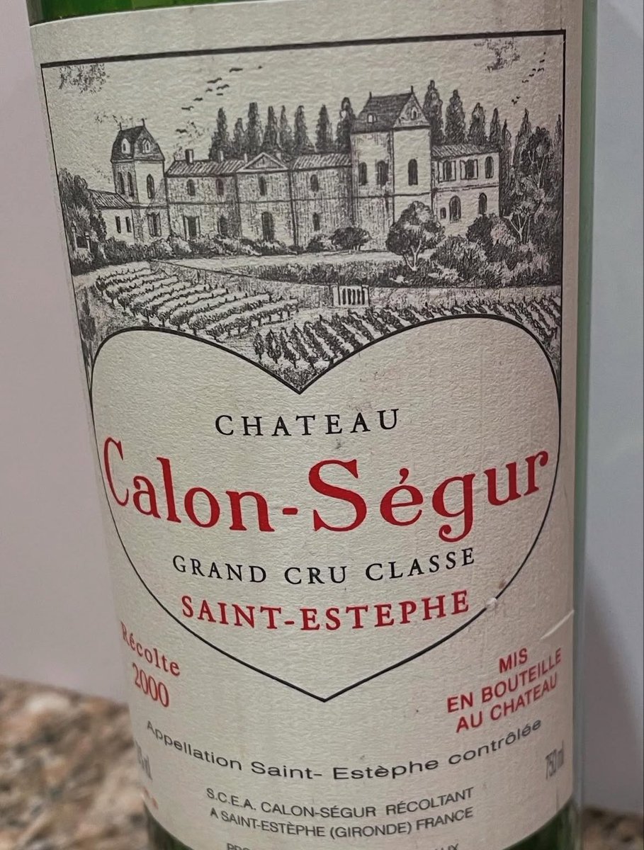 chriswinedoctor's tweet photo. Enjoying this - Calon-Ségur 2000. Still youthful at 25 years. Must keep my hands off my other bottles for a few years! #calonsegur #chateaucalonsegur #stestephe #bordeaux #wine https://t.co/8y0SkRsLtB